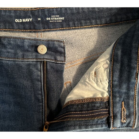 Old Navy Women OG High-Rise Straight Jeans Size 14 - Picture 3 of 6